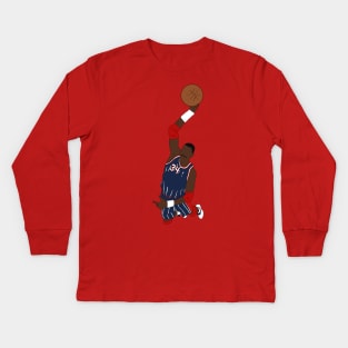 Hakeem Olajuwon Dunk Kids Long Sleeve T-Shirt